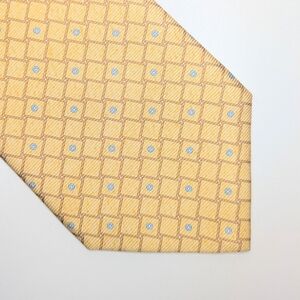 Bvlgari Davide Pizzigoni Seven Fold Silk Tie Yellow Blue